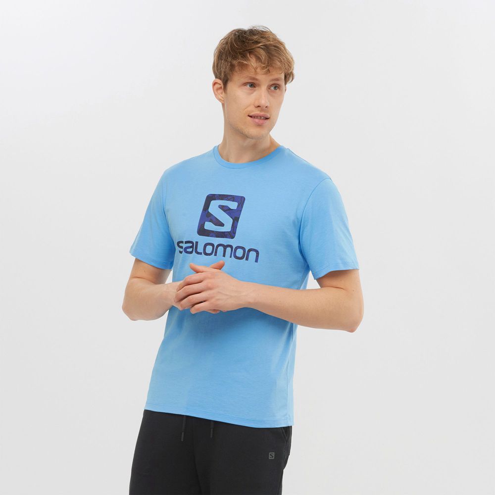 Salomon T-Shirts Herre Blå - OUTLIFE LOGO (OMUDC-7034)